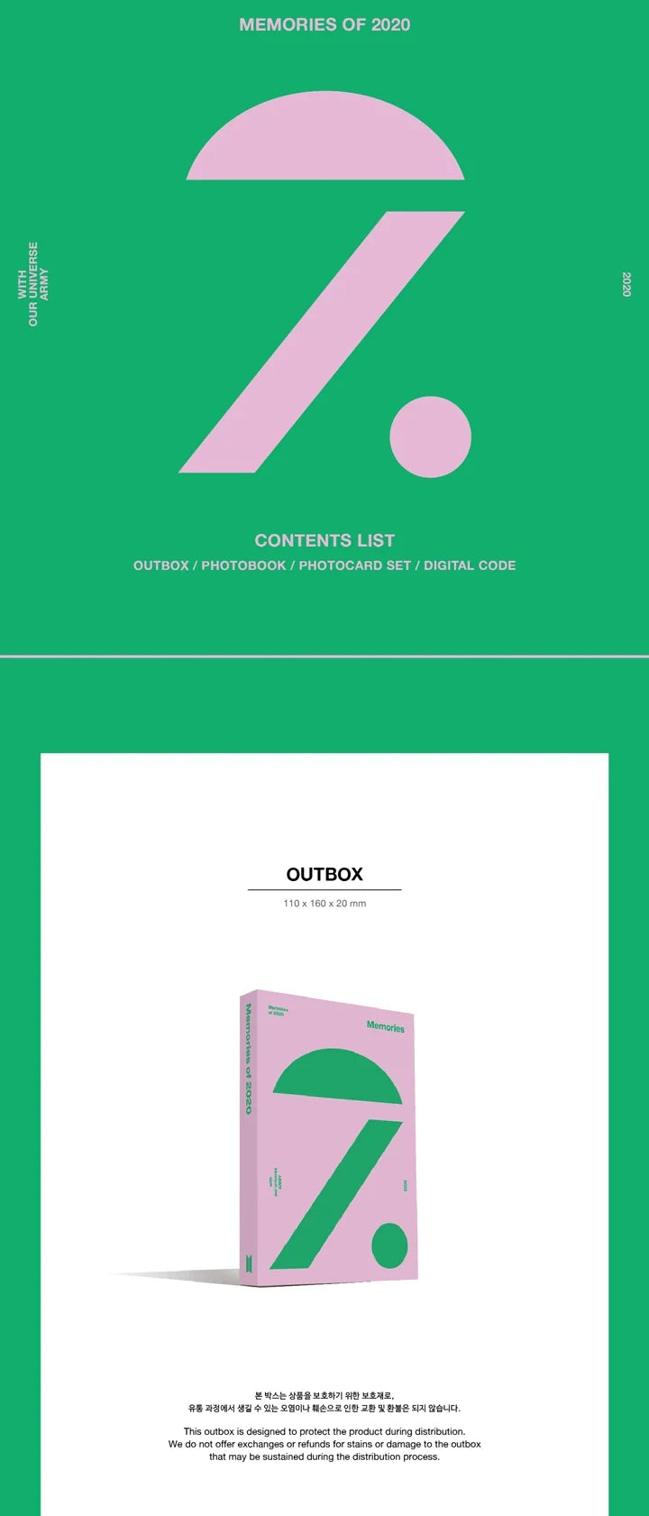 BTS - 2025 FESTA MEMORIES OF 2020 DC