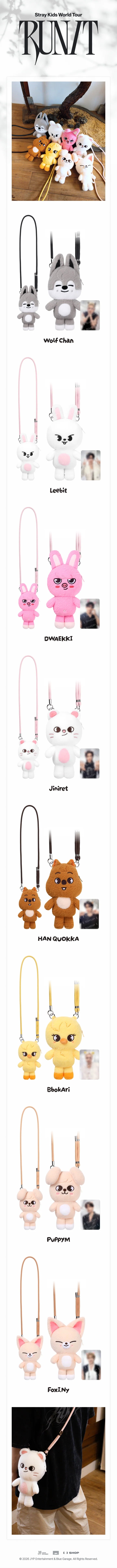 (PRE-ORDER) STRAY KIDS - 2026 RUN IT WORLD TOUR MD SKZOO PLUSH CROSS BAG