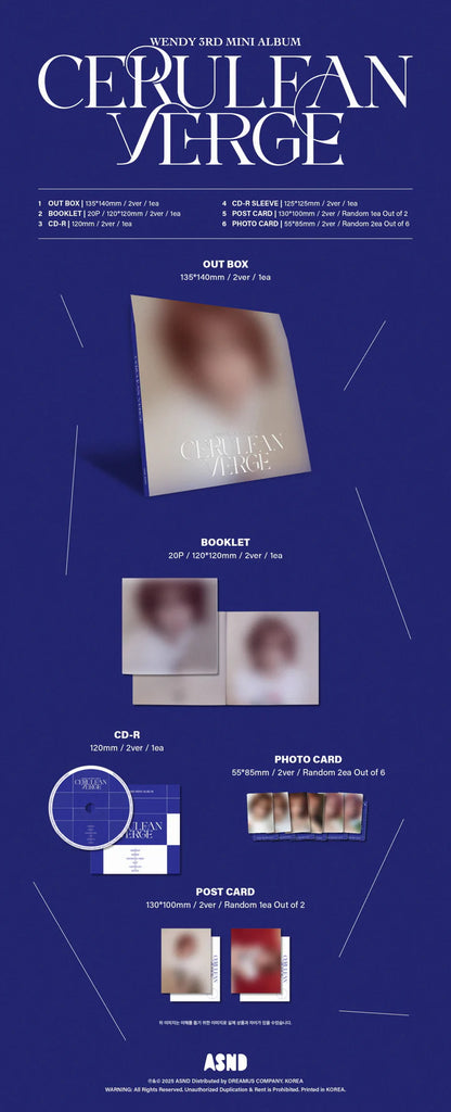 WENDY (RED VELVET) - CERULEAN VERGE 3ER MINI ÁLBUM [VERSIÓN DIGIPACK]