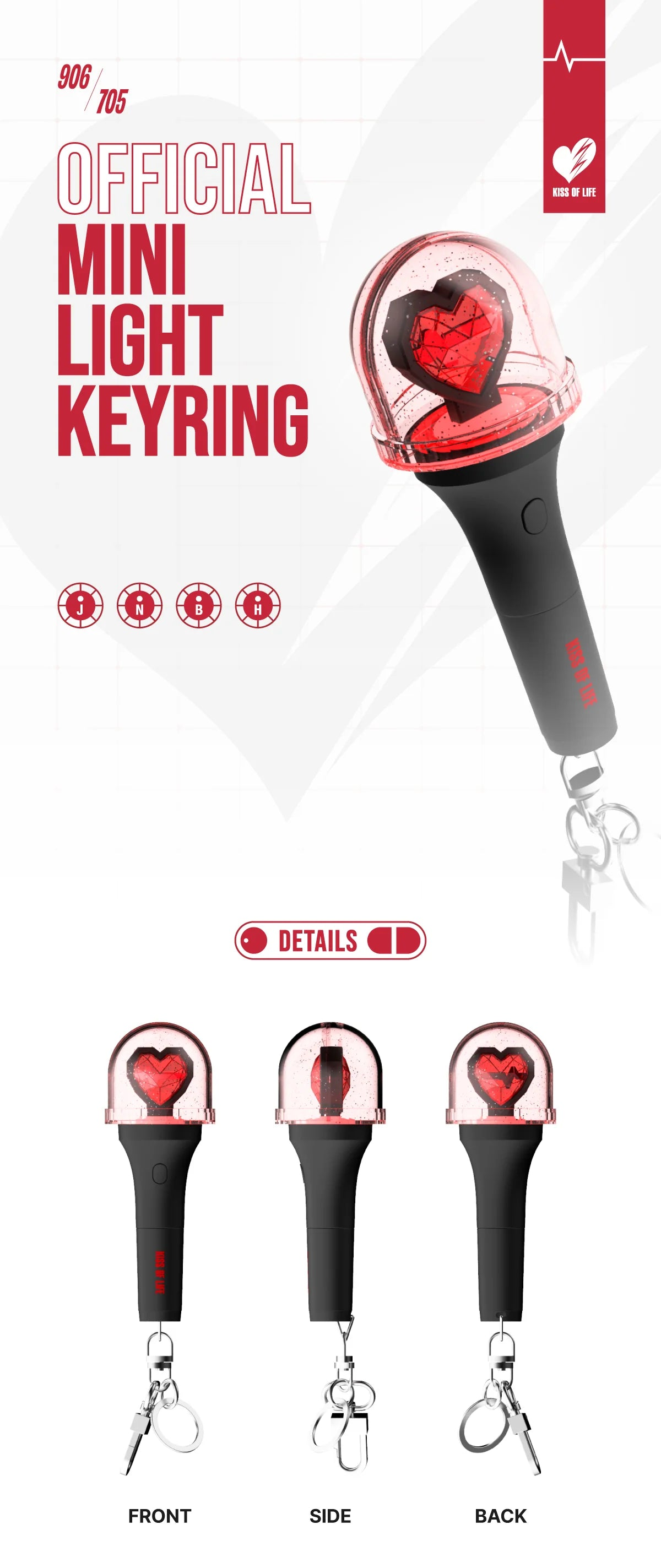 KISS OF LIFE - OFFICIAL LIGHT STICK KEYRING