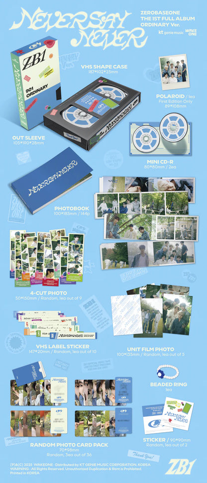 ZEROBASEONE - NEVER SAY NEVER 1ST FULL ALBUM [PHOTOBOOK VER.]