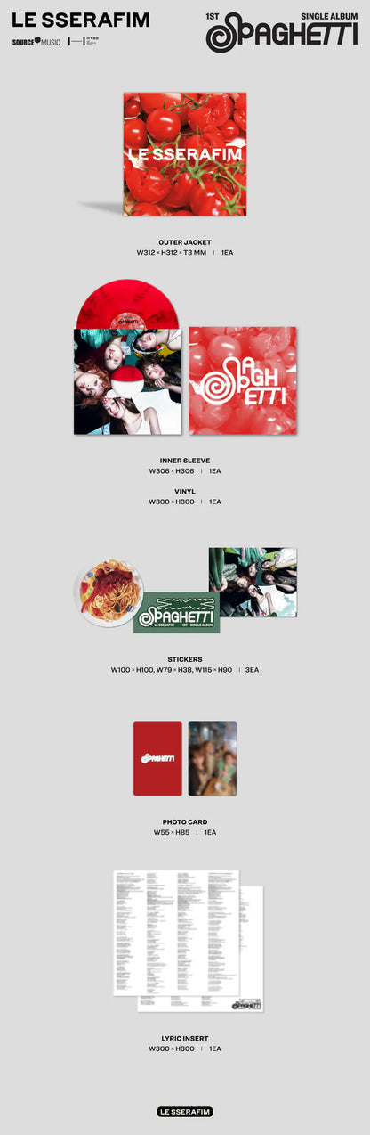 (PRE-ORDER) LE SSERAFIM - SPAGHETTI 1ST SINGLE ALBUM [VINYL VER.]