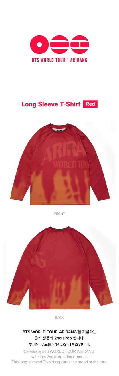 BTS - ARIRANG 2ND DROP WORLD TOUR MD LONG SLEEVE T-SHIRT (RED)