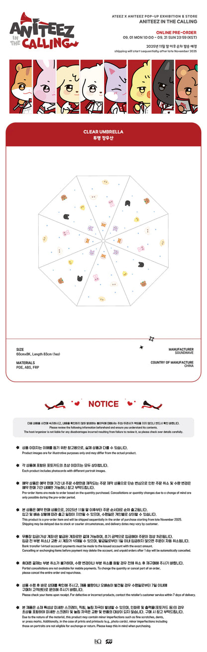 ATEEZ - ANITEEZ IN THE CALLING MD CLEAR UMBRELLA