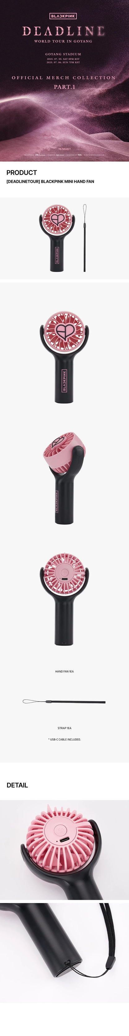 BLACKPINK - MINI VENTILADOR DE MANO DEADLINE WORLD TOUR MD