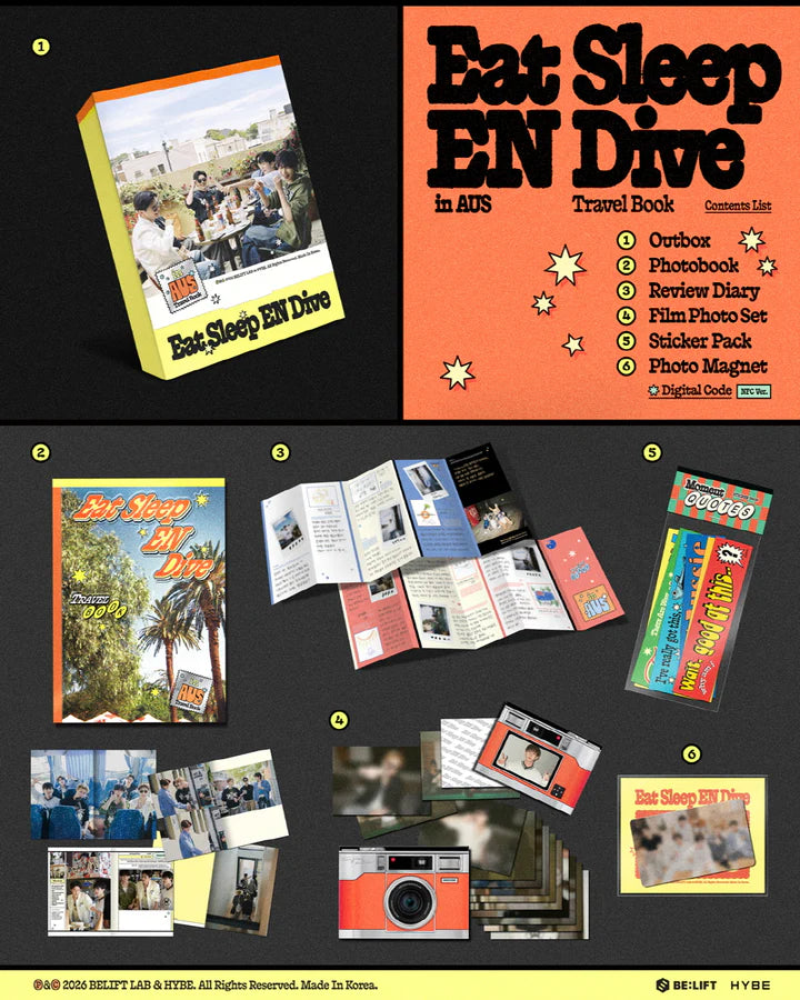 ENHYPEN - EAT SLEEP EN DIVE IN AUS TRAVEL BOOK