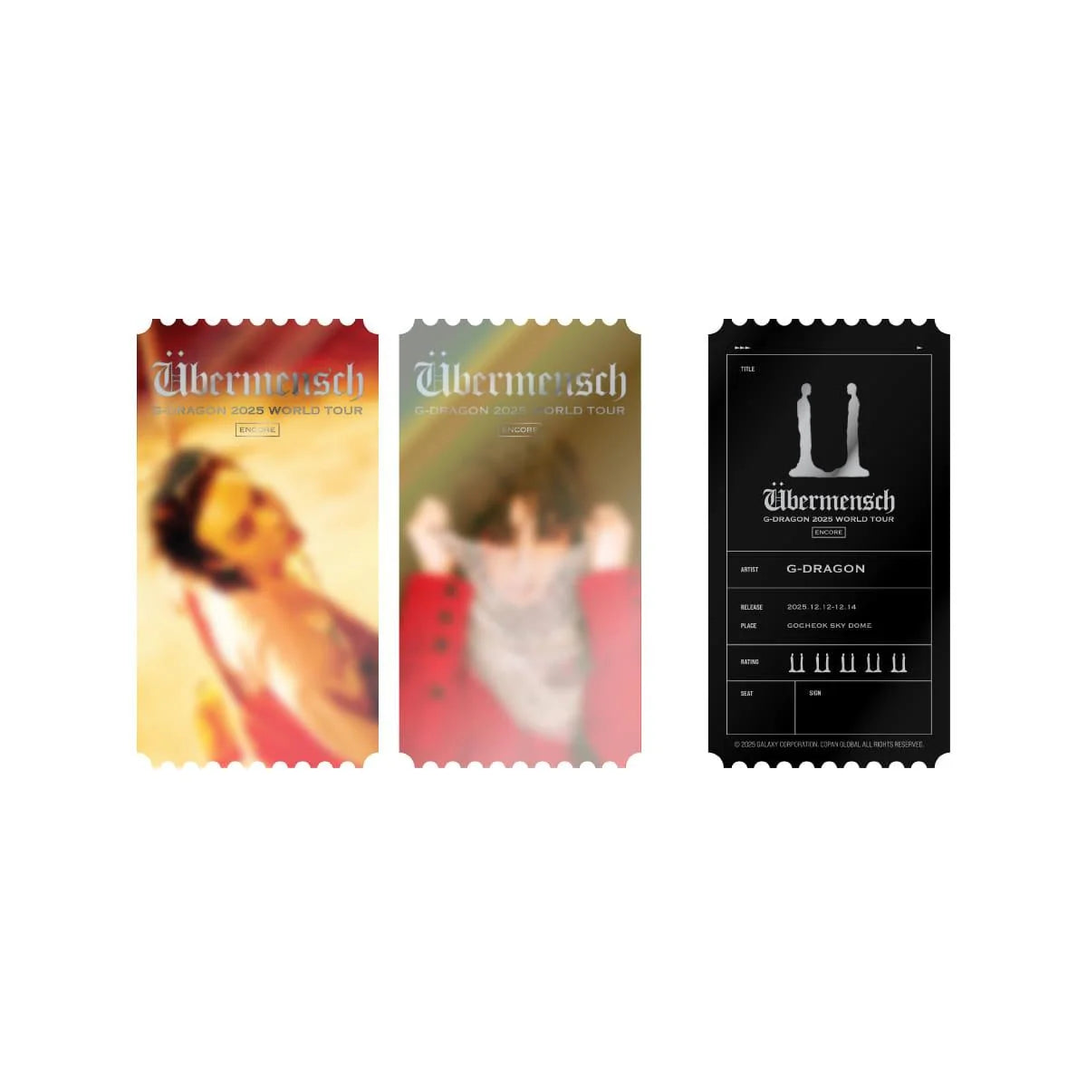 (PRE-ORDER) G-DRAGON - ÜBERMENSCH2025 WORLD TOUR ENCORE MD PHOTO TICKET (GOCHEOK VER.)