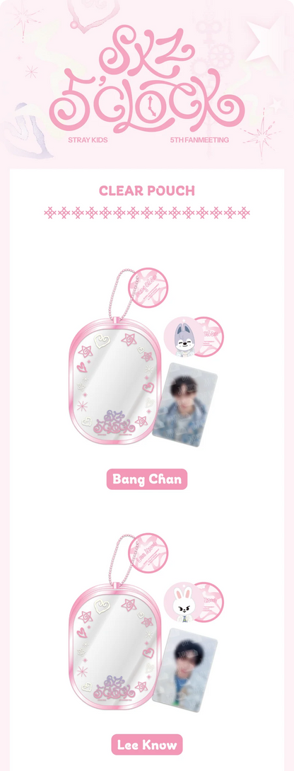 (PRE-ORDER) STRAY KIDS - SKZ 5'CLOCK OFFICIAL MD CLEAR POUCH