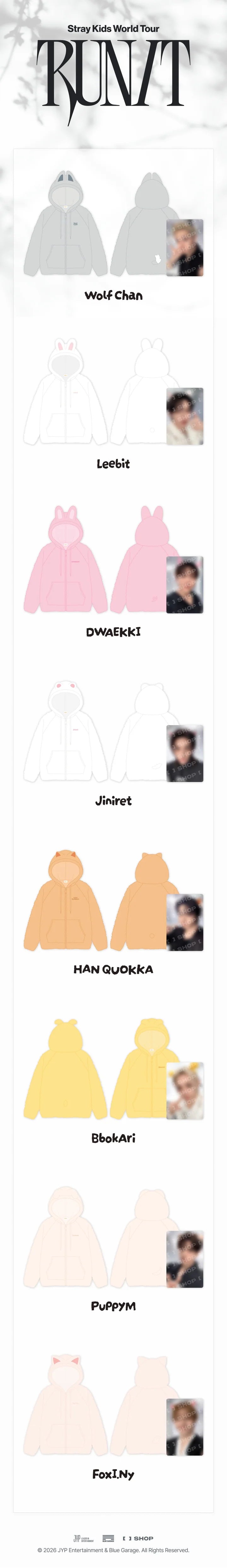 (PRE-ORDER) STRAY KIDS - 2026 RUN IT WORLD TOUR MD SKZOO FLEECE HOOD ZIP-UP