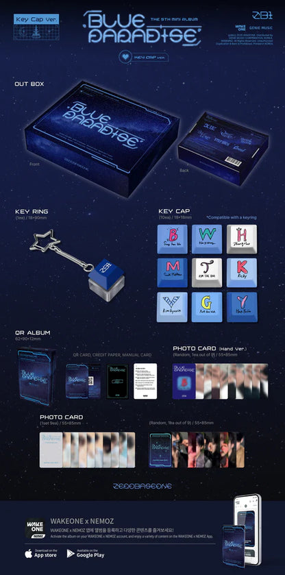 (PRE-ORDER) ZEROBASEONE - BLUE PARADISE 5TH MINI ALBUM [KEY CAP VER.]