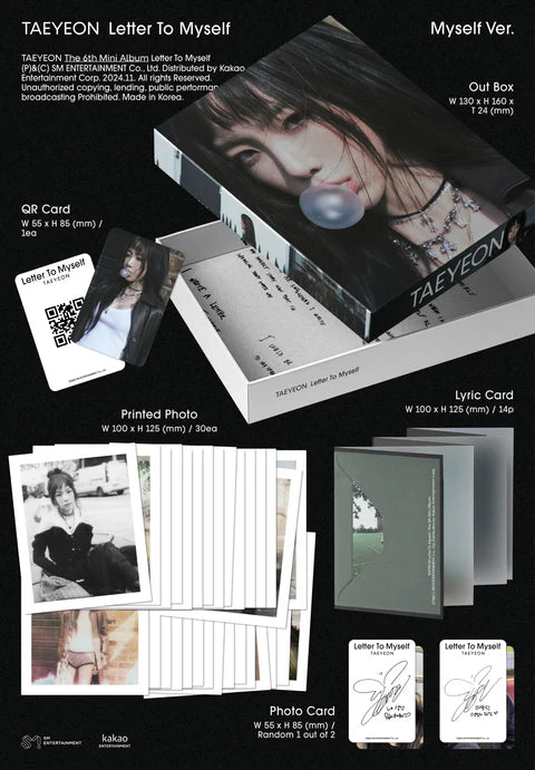 TAEYEON - LETTER TO MYSELFT 6TH MINI ALBUM [SMART ALBUM VER.]