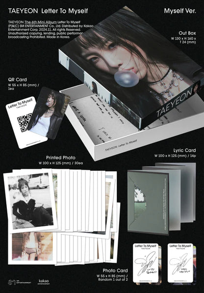 TAEYEON - LETTER TO MYSELFT 6TH MINI ALBUM [SMART ALBUM VER.]