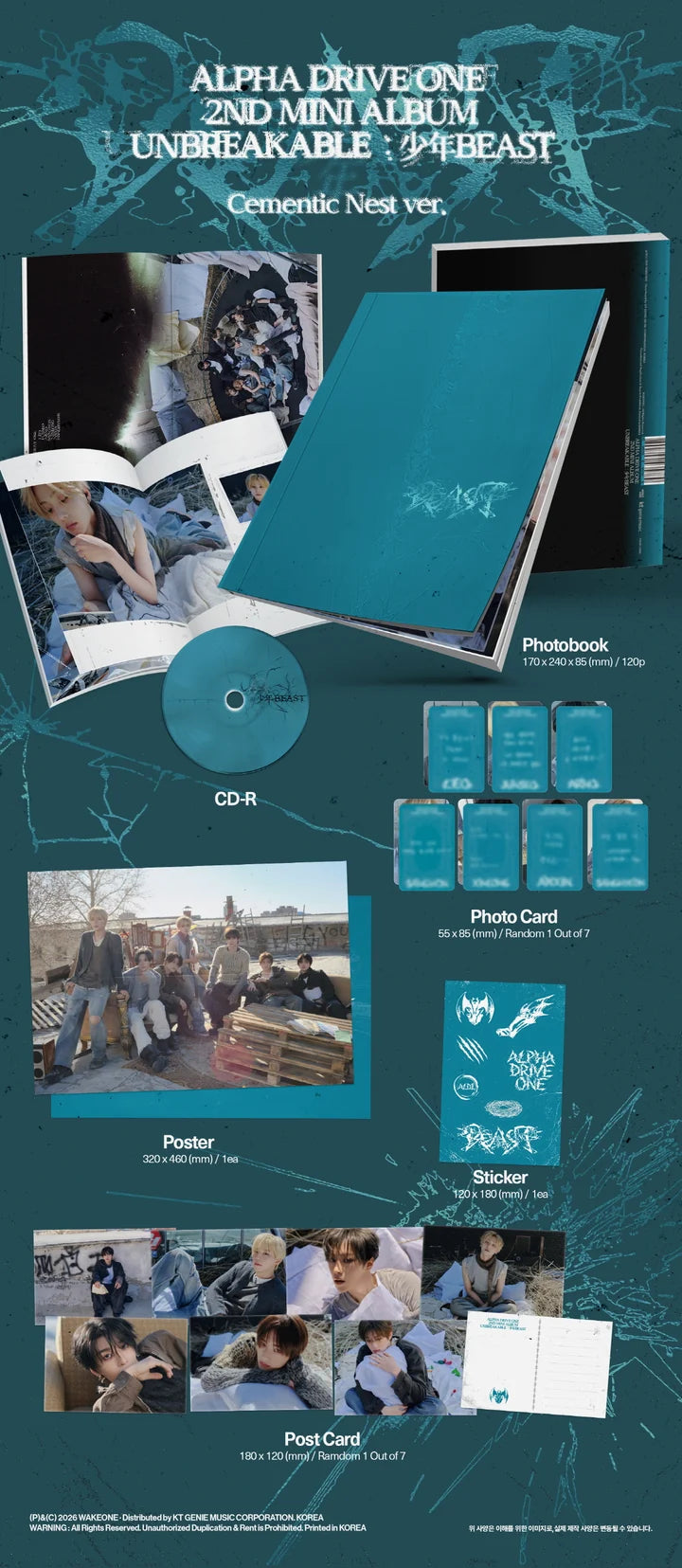 ALPHA DRIVE ONE - UNBREAKABLE: 少年BEAST 2ND MINI ALBUM [CEMENTIC NEST VER.]