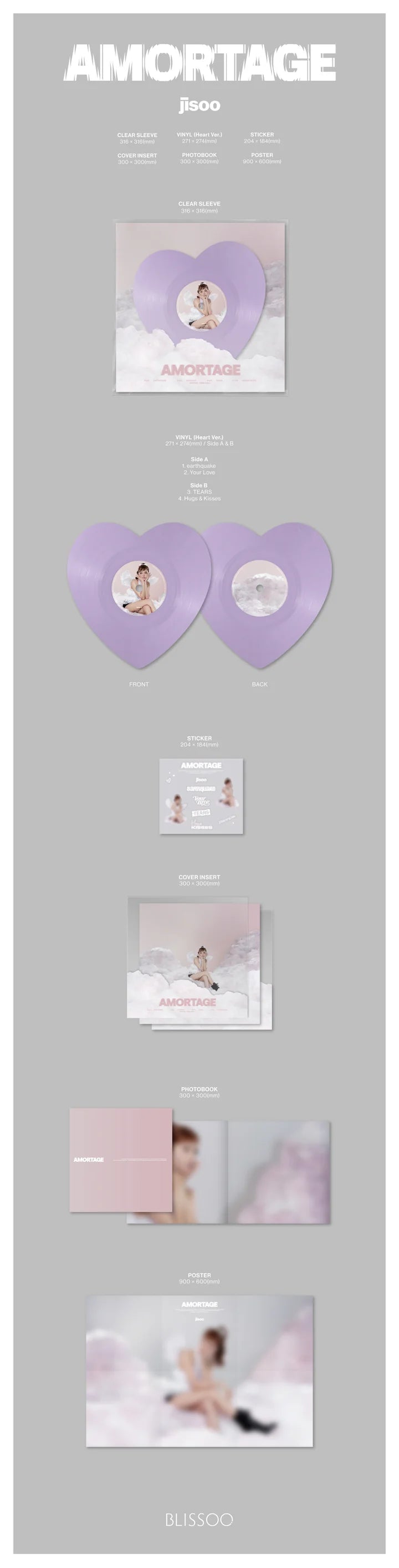 JISOO (BLACKPINK) - AMORTAGE MINI ALBUM [LP HEART VER.]