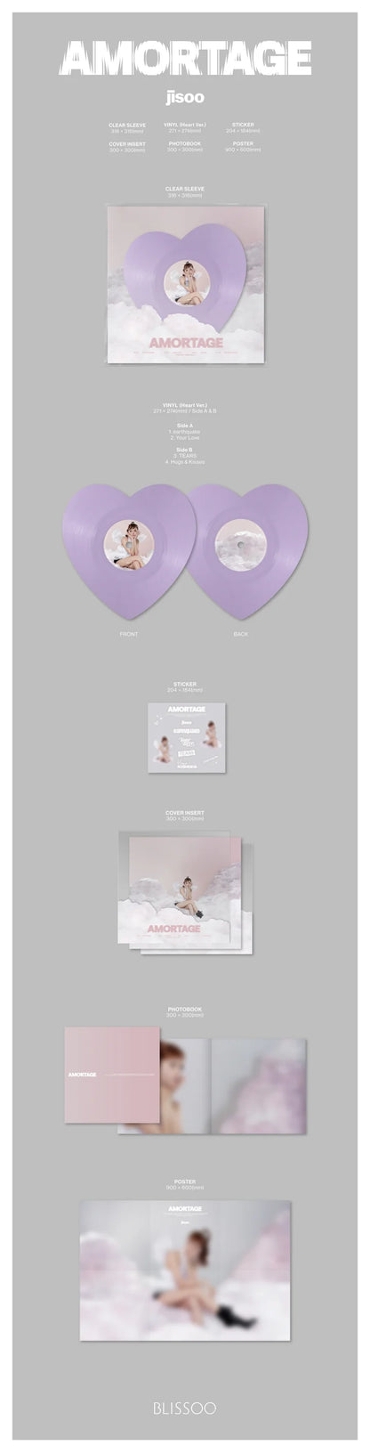 JISOO (BLACKPINK) - AMORTAGE MINI ALBUM [LP HEART VER.]