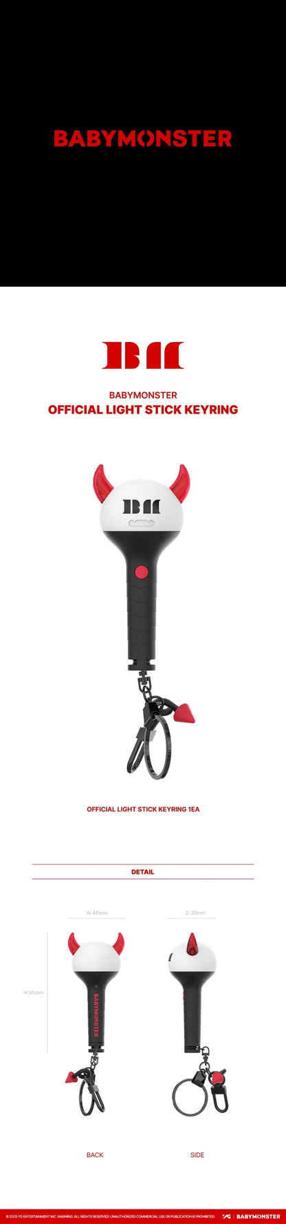 BABYMONSTER - OFFICIAL LIGHT STICK KEYRING