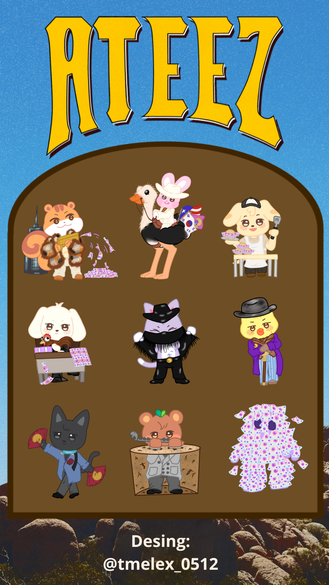 ATEEZ - WORK ACRYLIC KEYCHAIN